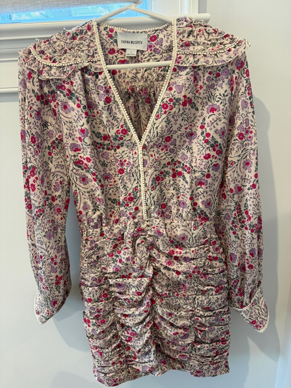 Sabina Musayev Floral Long Sleeve Dress